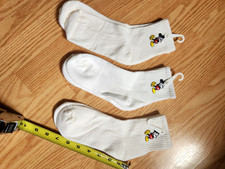 Disney Mickey Mouse White Ankle Socks 3 pair New see photos for size Unisex
