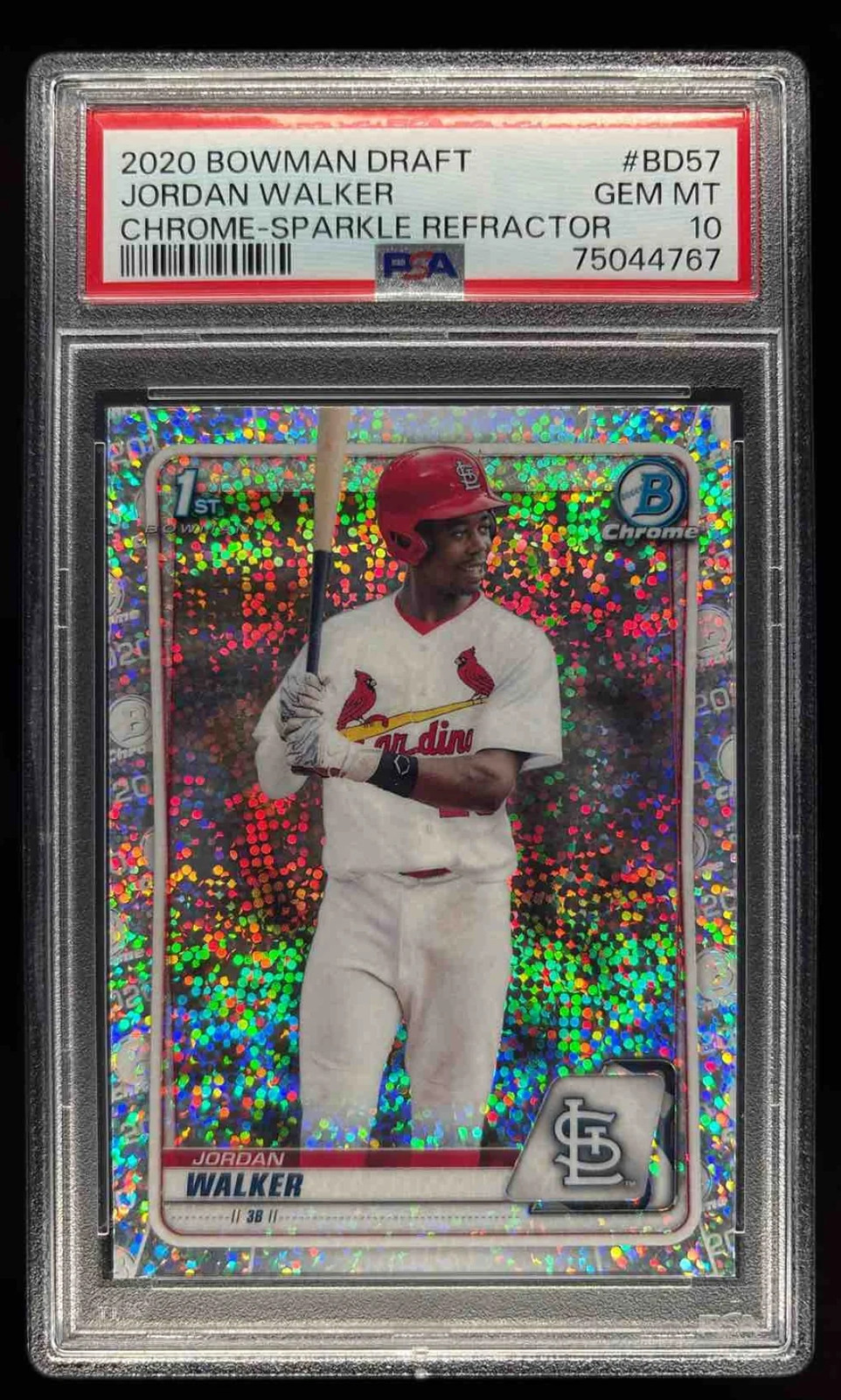 2020 Bowman Draft Chrome Sparkle Refractor #BD-57 Jordan Walker RC PSA 10