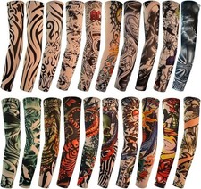 20Pcs Temporary Tattoo Arm Sleeves Arts Fake Slip on Arm Sunscreen Sleeves Body