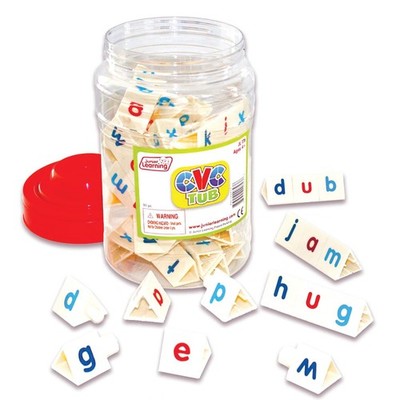 Junior Learning CVC Tri-Blocks Tub, 90 Blocks, Ages 4-5, Phonemic Awareness, ...