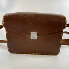 Vintage Kodak Brown Leather Field Case Camera Carrying Bag Briefcase Strap