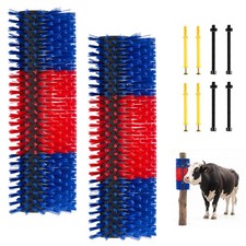 Livestock Scratching Brushes 2PCS 16.9" Cattle Horses Cow Massage Brush Blue Red