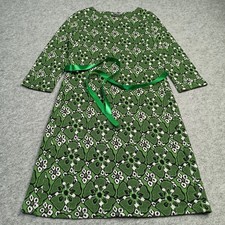 King Louie Womens Dress Size M D-38 Green Thick Jersey Cotton Stretch Floral