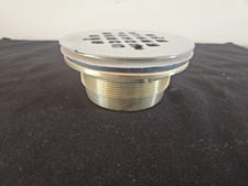  No Caulk 2" Cast Brass Shower Drain With Stainless Steel Grate New 