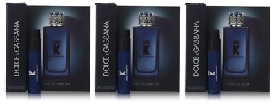 3 Vials DOLCE & GABBANA K KING for Men Eau De Parfum Splash 0.02 oz 0.8 ml NEW