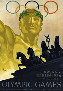 TU67 Vintage German 1936 Berlin Olympic Games Travel Tourism Poster Re-Print A4