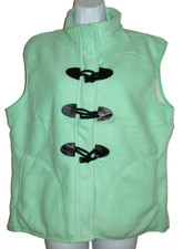 New Womens Large Mint Green Microfleece Vest Fleece Lined