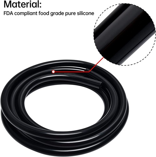 6mm (1/4") Silicone Vacuum Tubing Hose Line 10FT 130PSI Max Pressure Black - Picture 4 of 17