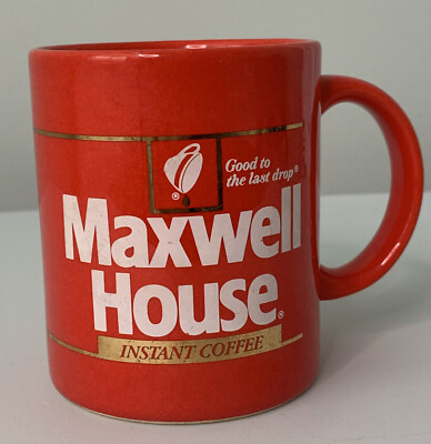 Maxwell House Instant Coffee Vintage Mug Red Good to The Last Drop 80's Japan