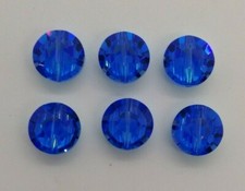Swarovski Crystal Sapphire AB Lentil 5100 Beads; 8mm 12pc or 10mm 6pc 