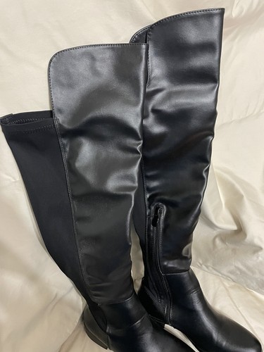 NEW Henry Ferrera Women's Over The Knee Riding Boots - Black - Size: 7 1/2 - Picture 7 of 9