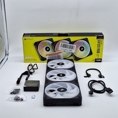 CORSAIR iCUE LINK QX120 RGB 120mm Case Fan - Black (3-Pack)