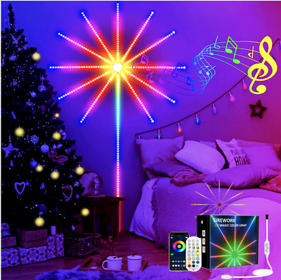 Smart Firework Light Indoor App Remote Control RGB Color Changing Led Light Xmas