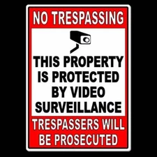 Property Protected Video Surveillance Security Camera Sign / Decal   /  MS10