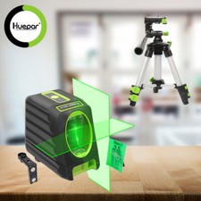 Huepar 45m 150ft Green Laser Level Self leveling Tool + 3-Way Aluminum Tripod