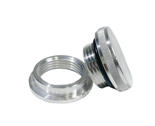 Fuel Cell Cap Aluminum Filler Neck Weld On Bung Screw Cap Small CNC Gas... Weld In Tank Flange