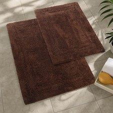 2 Piece Absorbent Extra Soft Bathroom Rug Shower Mat Non-Slip Bath Rug Set