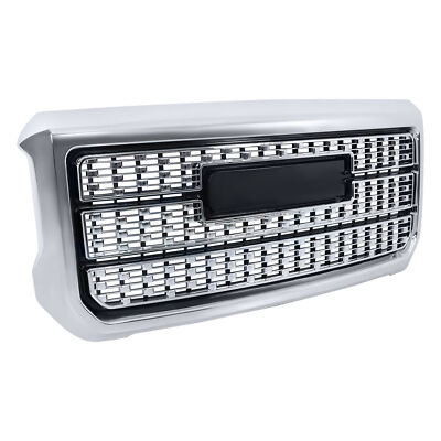 LABLT For GMC Sierra 2500HD 3500HD Denali 2015-2019 Front Upper Grille Chrome