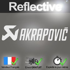 Sticker convient à AKRAPOVIC Blanc Réfléchissant Autocollant Moto Reflective
