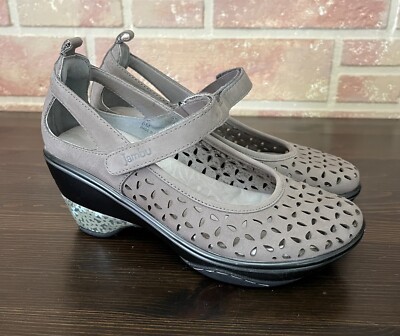 JBU By Jambu Alicante Beige Leather Mary Jane Memory Foam Clogs Shoes Size 6