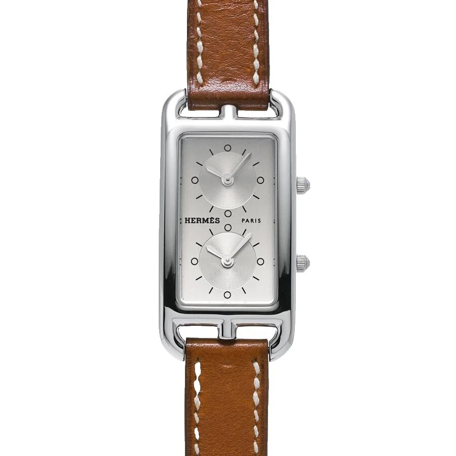 爱马仕模拟银色表带腕表