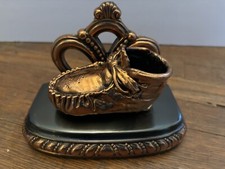 VTG L.E. MASON BOSTON CO COPPER BABY SHOE SINGLE BOOKEND