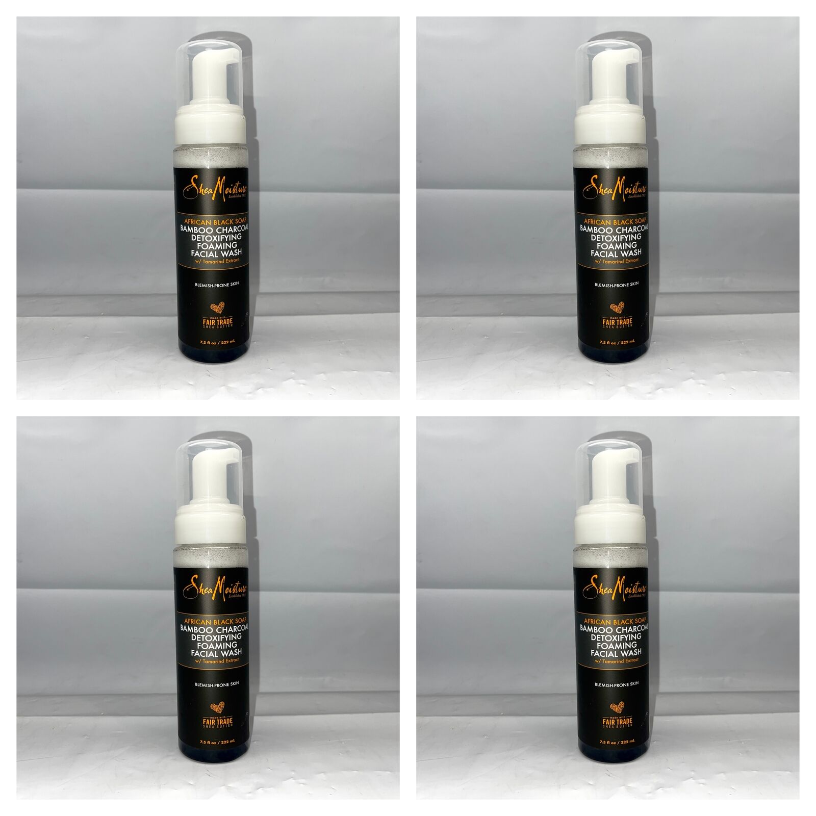 (4) SheaMoisture African Black Soap Detoxifying Foaming Facial Wash, 7.5 fl oz