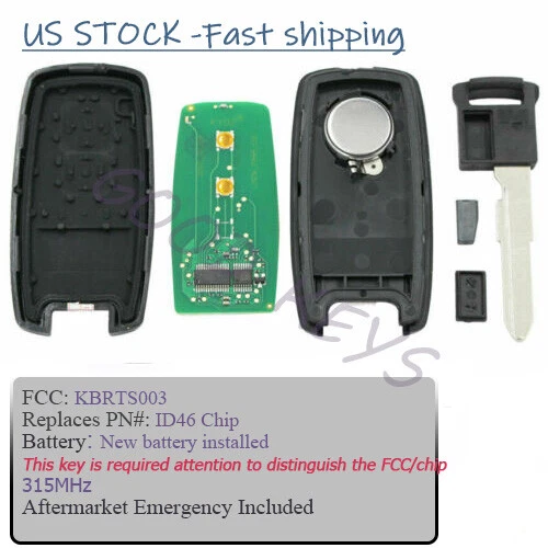 Chip ID46 para Suzuki Swift SX4 Grand Vitara Smart Remote Key Fob KBRTS003 315MHz - Imagem 2 de 4