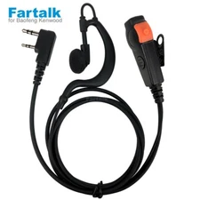 Double PTT Button Headset Mic Earpiece for Kenwood Baofeng UV-10R UV-5R UV-82