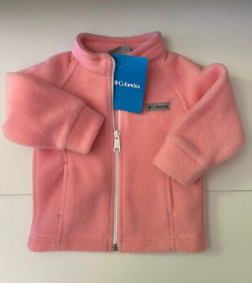 Girls COLUMBIA Pink Zip Up Berry Ranch Fleece Jacket Infant