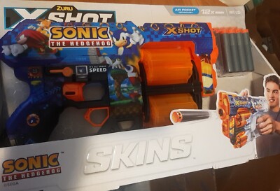 Sonic The Hedgehog Dart Blaster (12 Foam Darts) X-Shot Skins Dread by ZURU x New