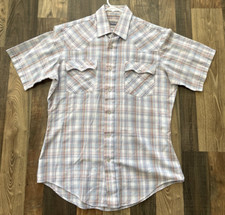 Levis Shirt Plaid Snap Pearl Button Up Made In Korea size M Stains