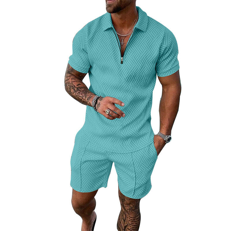 n/a Beach Wear Clothes Men Shirt Set Sea Side Vocation Clothing Loose 2  Piece Set Outfits (Color : A, Size : XL code) : : Fashion