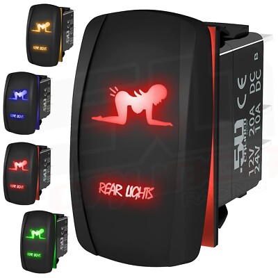 On/Off Toggle Rocker Switch ''Rear Lights'' Sexy Mudflap Trucker Girl RZR Maverick