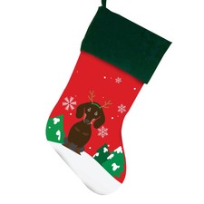 GiftsForYouNow Personalized Puggle Dog Christmas Stocking 19in Red