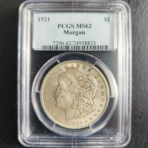 1921 Morgan Silver Dollar $1 PCGS MS 62