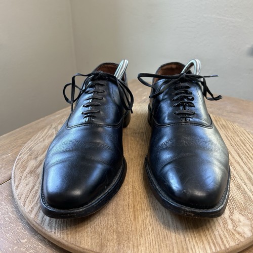 Allen Edmonds "CARLYLE" Leather Plain Toe Oxfords Men’s 9D Black USA Preppy VGC - Picture 3 of 12