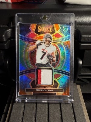 Panini Select 2023 Bijan Robinson RC Swatches Tie-Dye Prizm 7/25 JERSEY MATCH!! 