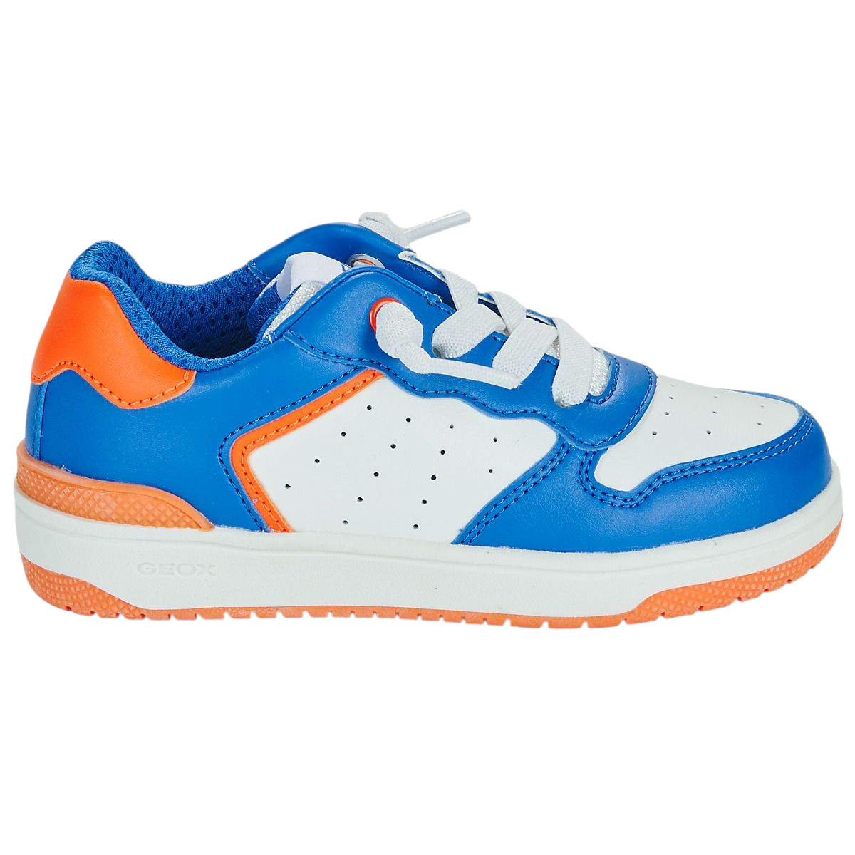 GEOX J Washiba Boys Trainers Royal/Orange Size 1 Breathable Shoes New