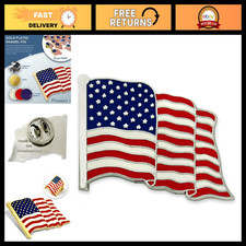 Patriotic American Flag Lapel Pin - Enamel Pin, Made in the USA, Perfect for Eve