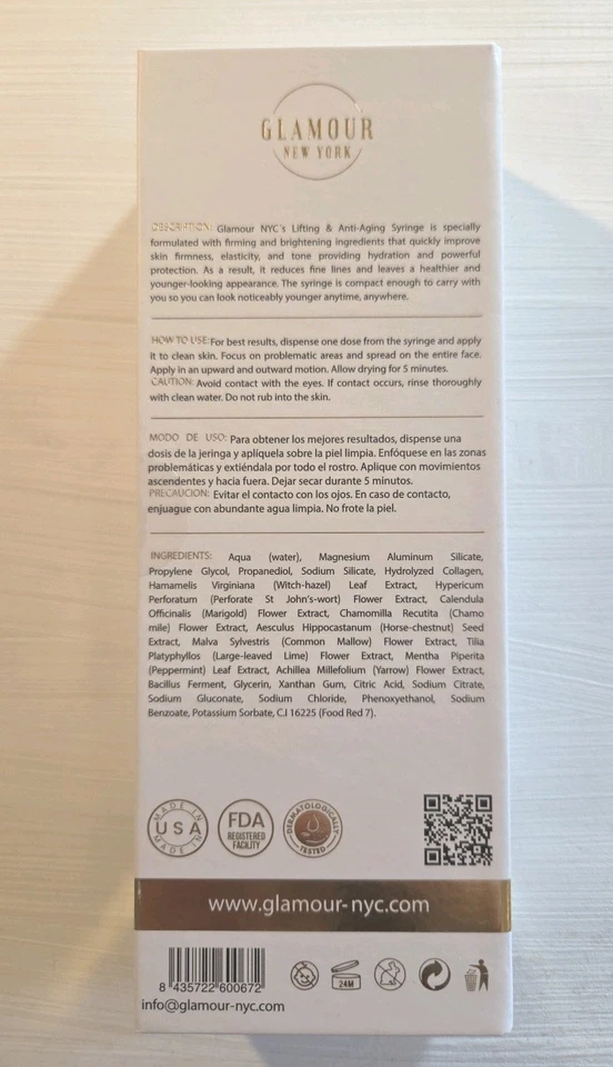 New! Glamour New York Anti-Wrinkle Lifting Anti-Aging Syringe, an $890 value! - Image 2 of 2