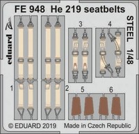He 219 Seatbelts Steel - Tamiya - / 1:48 - Eduard FE948