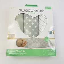 SwaddleMe by Ingenuity Baby's 3-Pack Swaddle Set Criss Cross Size 0-3M