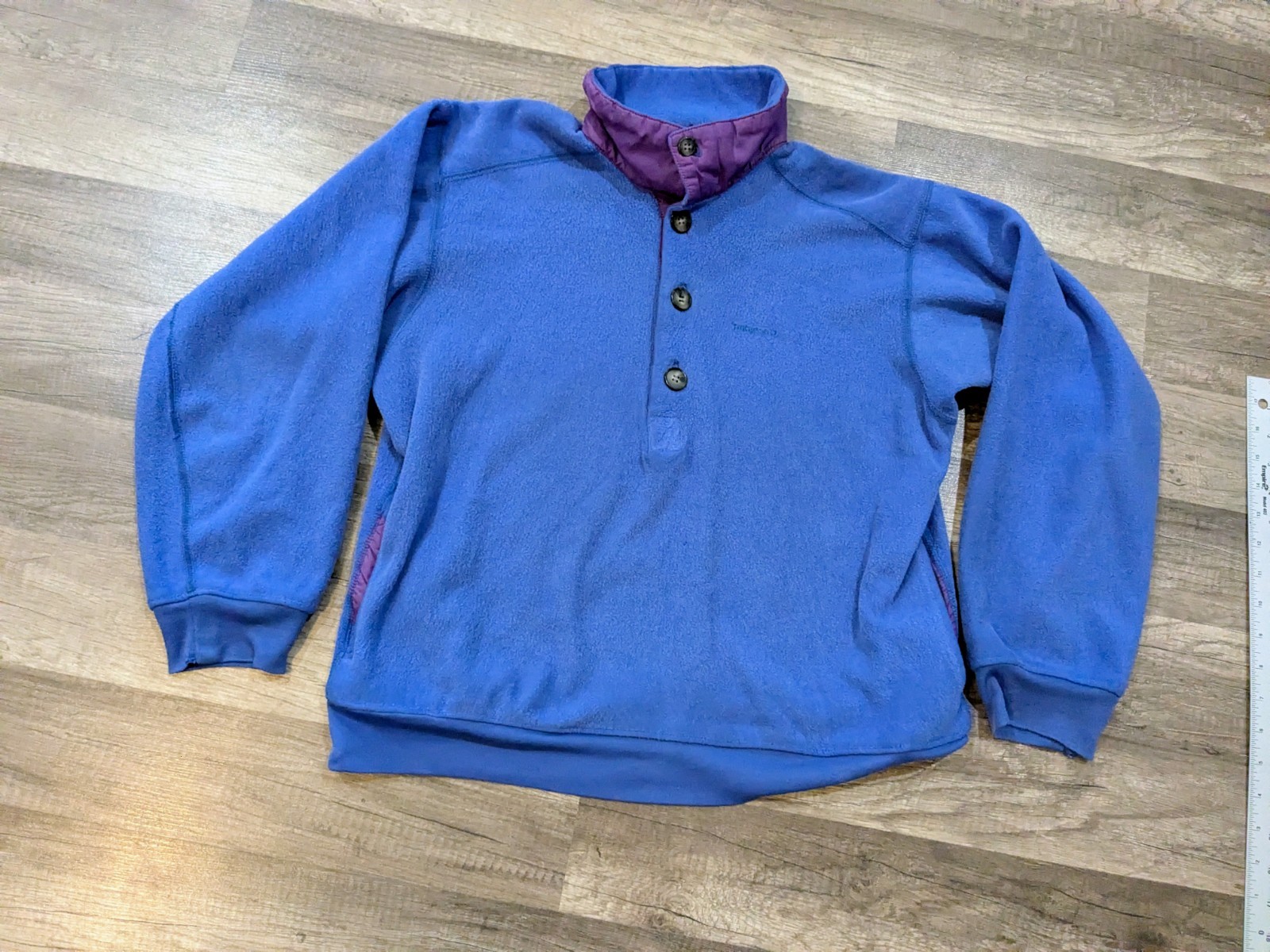 Vintage Patagonia Fleece 1/4 Button Pullover USA Made Size S Periwinkle 25680 thumbnail 2