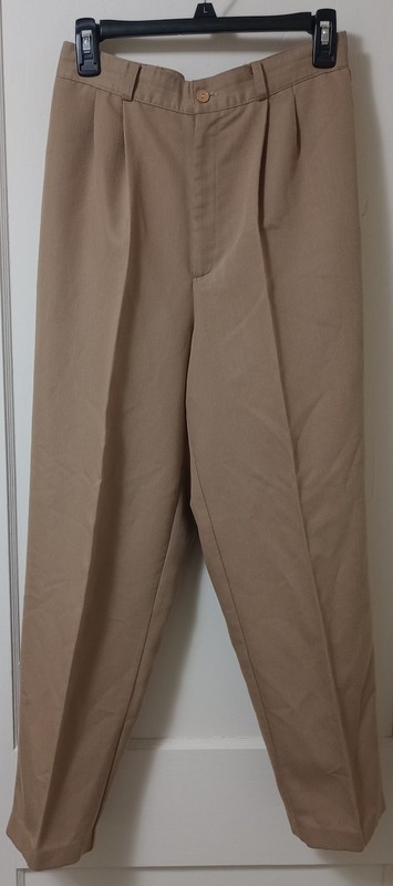WORTHINGTON KHAKI BROWN PLEATED DRESS CAREER PANTS 10 PETITE POLYESTER RAYON 10P