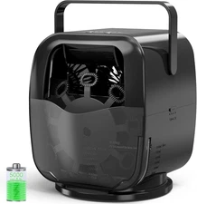 Rechargeable Bubble Machine, Automatic Bubble Blower - 5,000Mah Power, 90°/180°/