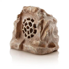 Weather-Resistant Bluetooth Solar-Powered Outdoor Wireless Rock Speaker, Brown