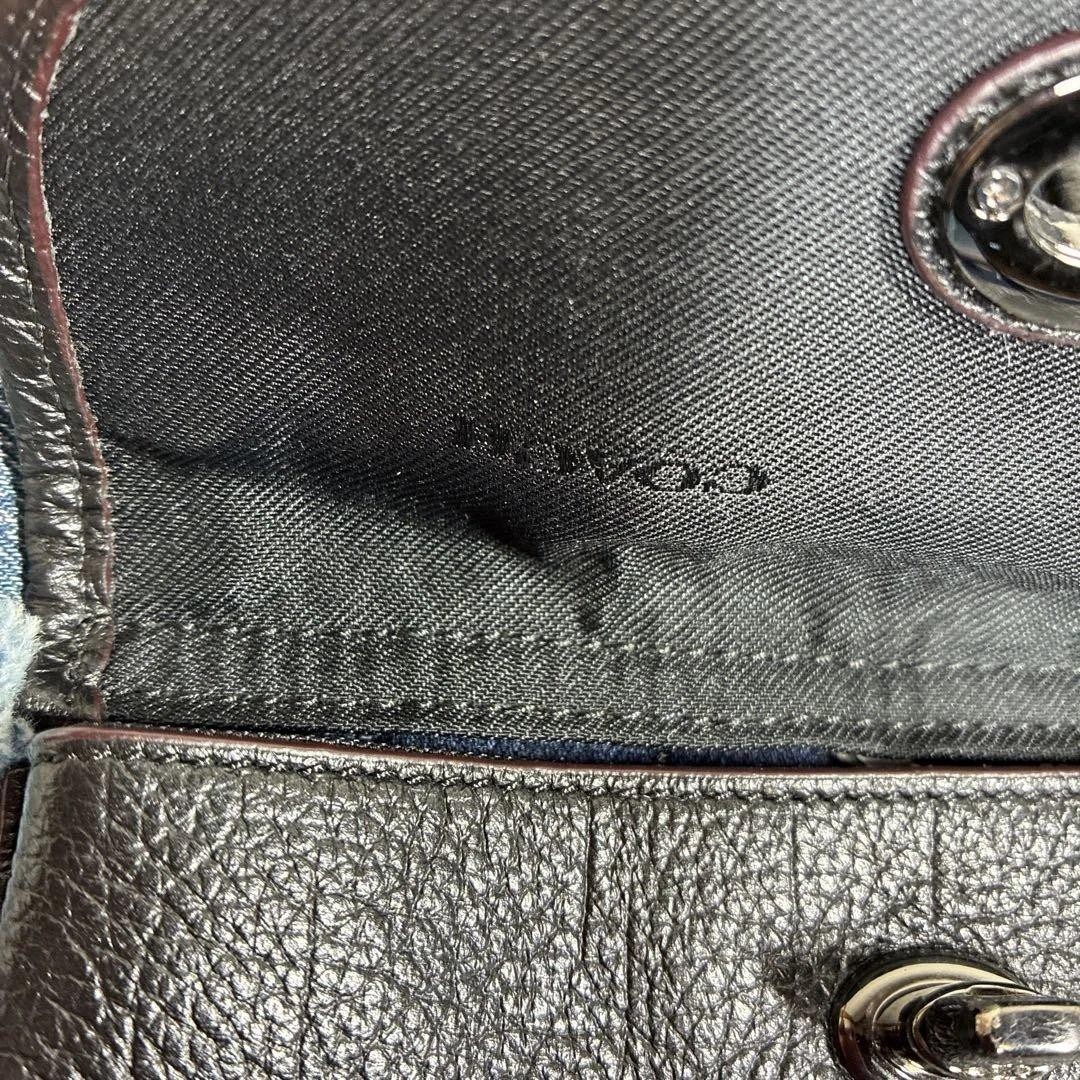 Coach patchwork 37743 Backpack Leather Denim Blue… - image 21