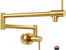 Brushed Gold Pot Filler Pot Filler Faucet Wall Mount Brass Folding Stretchable