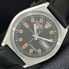 JAPAN 6319A VINTAGE SEIKO 5 AUTOMATIC MENS BLACK COLOR DIAL WATCH a702708-1